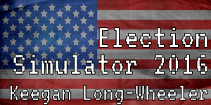American Flag with Twine Game title "Election Simulator 2016" overlaid